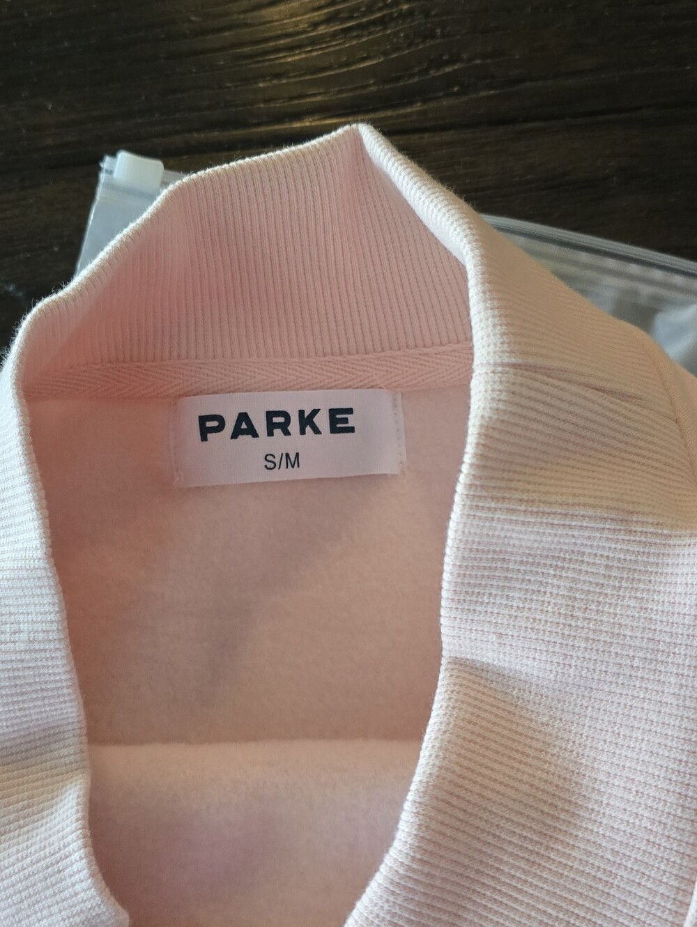 NEW PARKE Varsity Mockneck Peony/crimson S/M w Matching Claw Clip - Picture 4 of 9